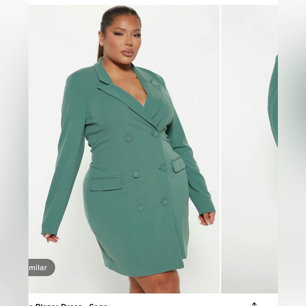 Blazer dress in color light green sage xl